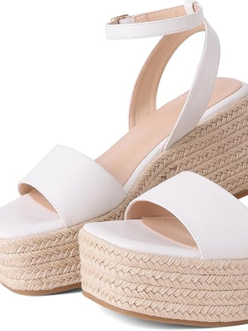 Sandals for Women Summer Espadrilles Wedges - Ankle Strap, Buckle, Open Toe, Bea